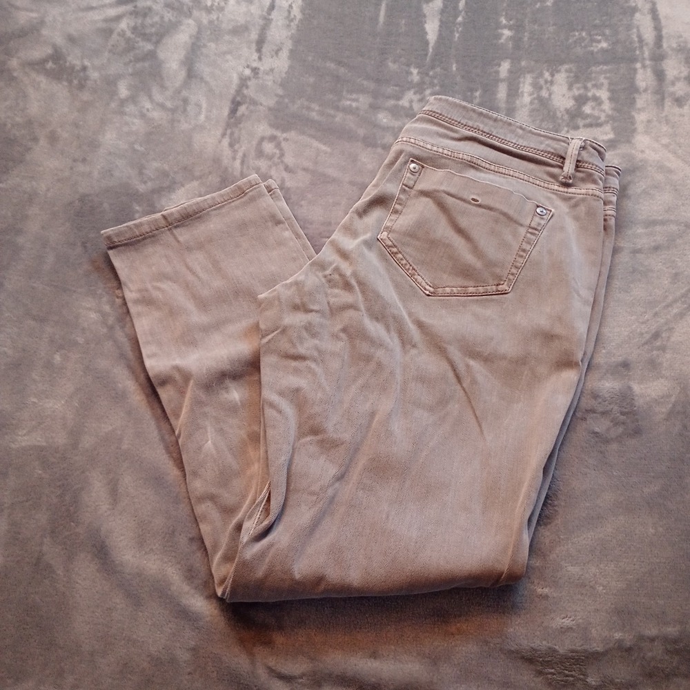 J Jill Authentic Fit Slim Ankle Pants Jeans Womens 8P Petite Gray Stretch